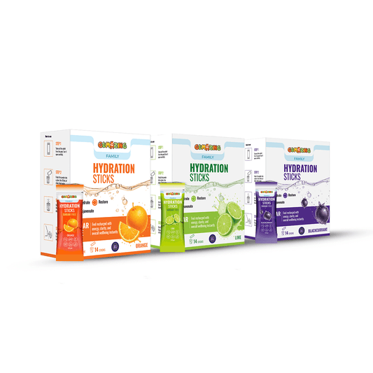 Sip Strong Combo | Zesty Lime + Citrus Zest + Berry Revive | 42 Sticks (6-Week Supply) | Gumazing Hydration Sachets.