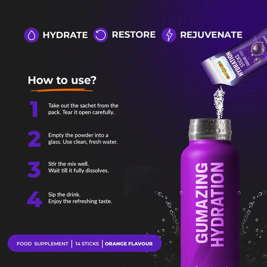 Berry Revive | Sugar-Free | 14 Sticks (2-Week Supply) | Gumazing Hydration Sachets.