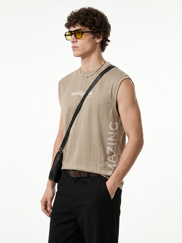 Unstoppable Unisex Sleeveless T-Shirt - Beige.