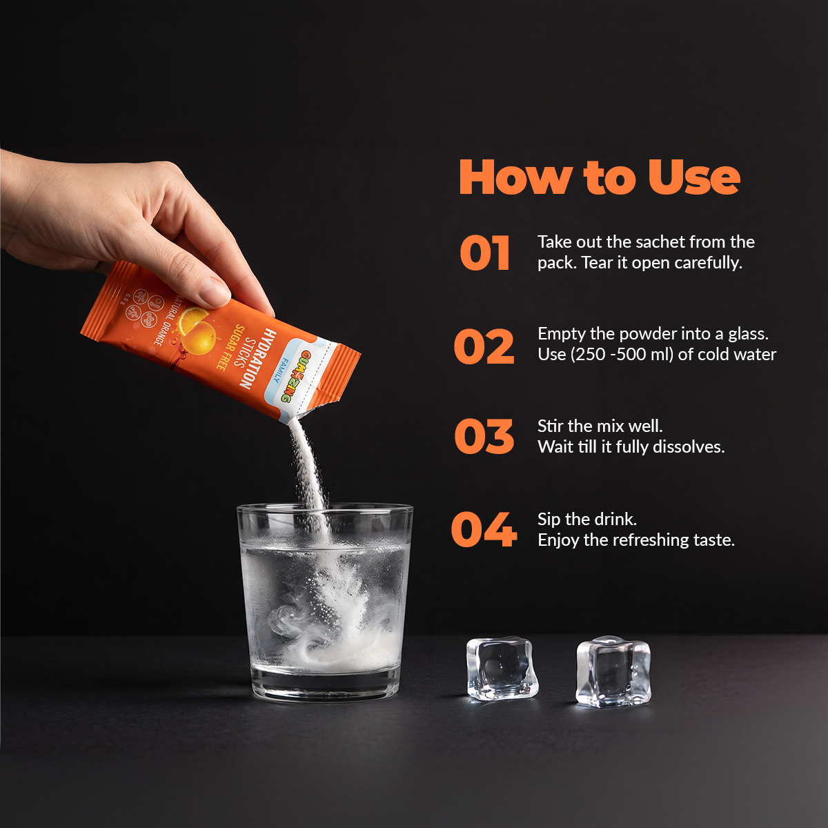 Citrus Zest | Sugar-Free | 14 Sticks (2-Week Supply) | Gumazing Hydration Sachets