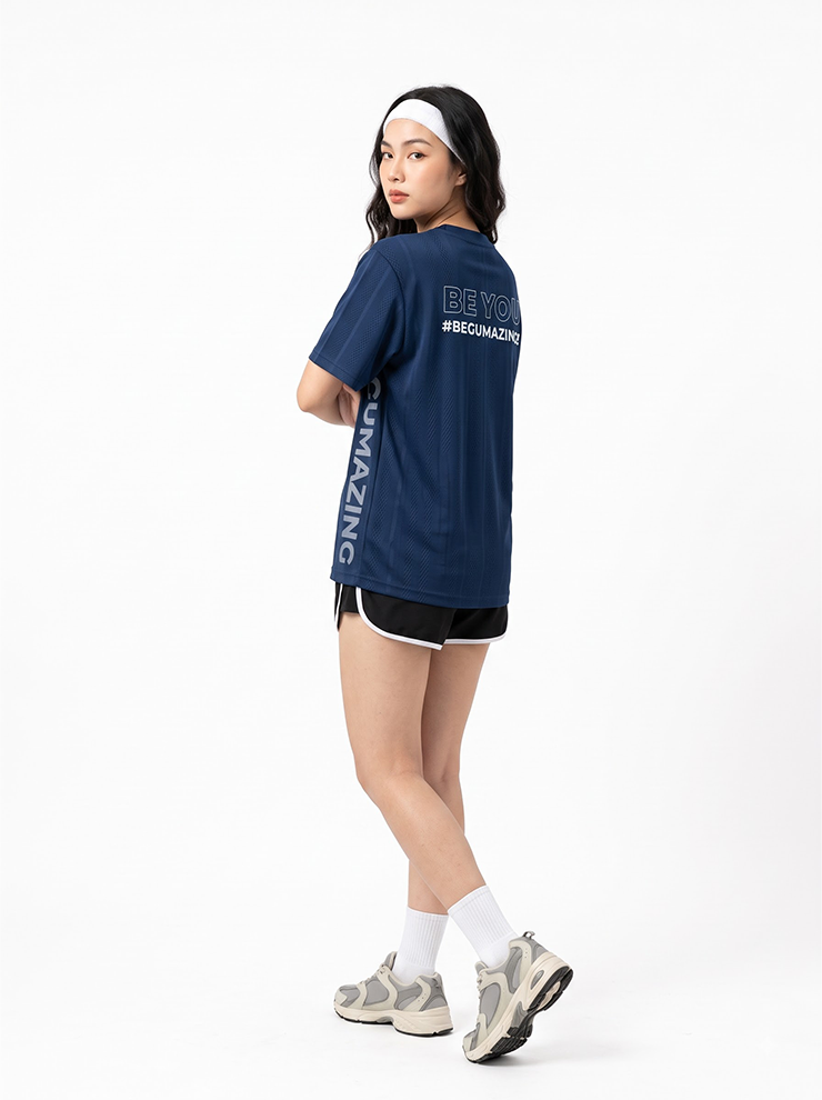 BeYou Unisex Round-Neck T-Shirt - Blue.